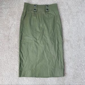 BCBG Green MIDI Skirt